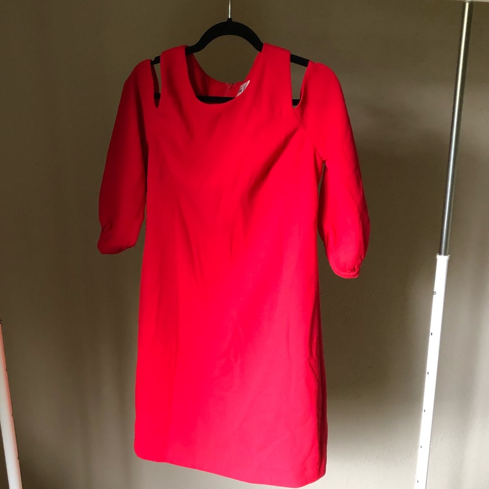 Red cutout shoulder 3/4 sleeve Eliza J